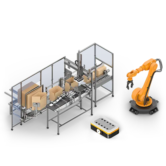 Roboter, eine Maschine und ein FTS als Beispiele für die vielfältigen Themen der Fachpressetage.