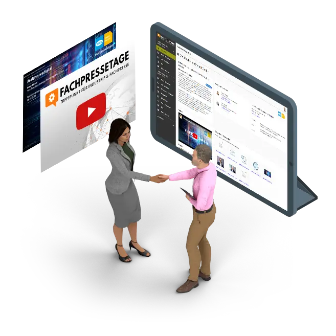 Eine Frau präsentiert die neusten technischen Highlights eines Lüfters.